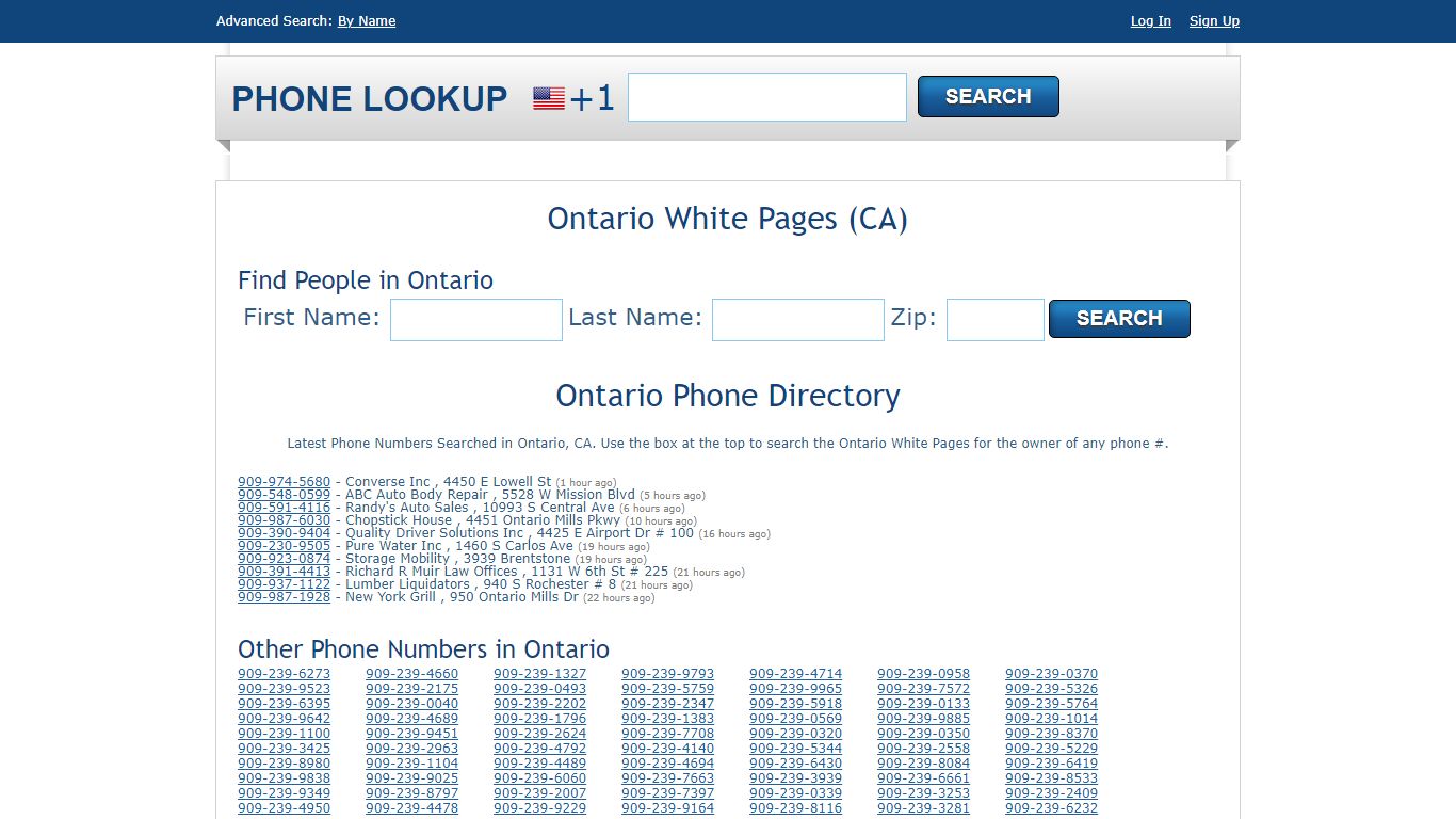 Ontario White Pages - Ontario Phone Directory Lookup